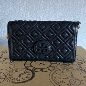 New Tory Burch Marion Quilted Wallet Wristlet